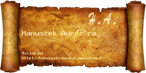 Hanuszek Auróra névjegykártya